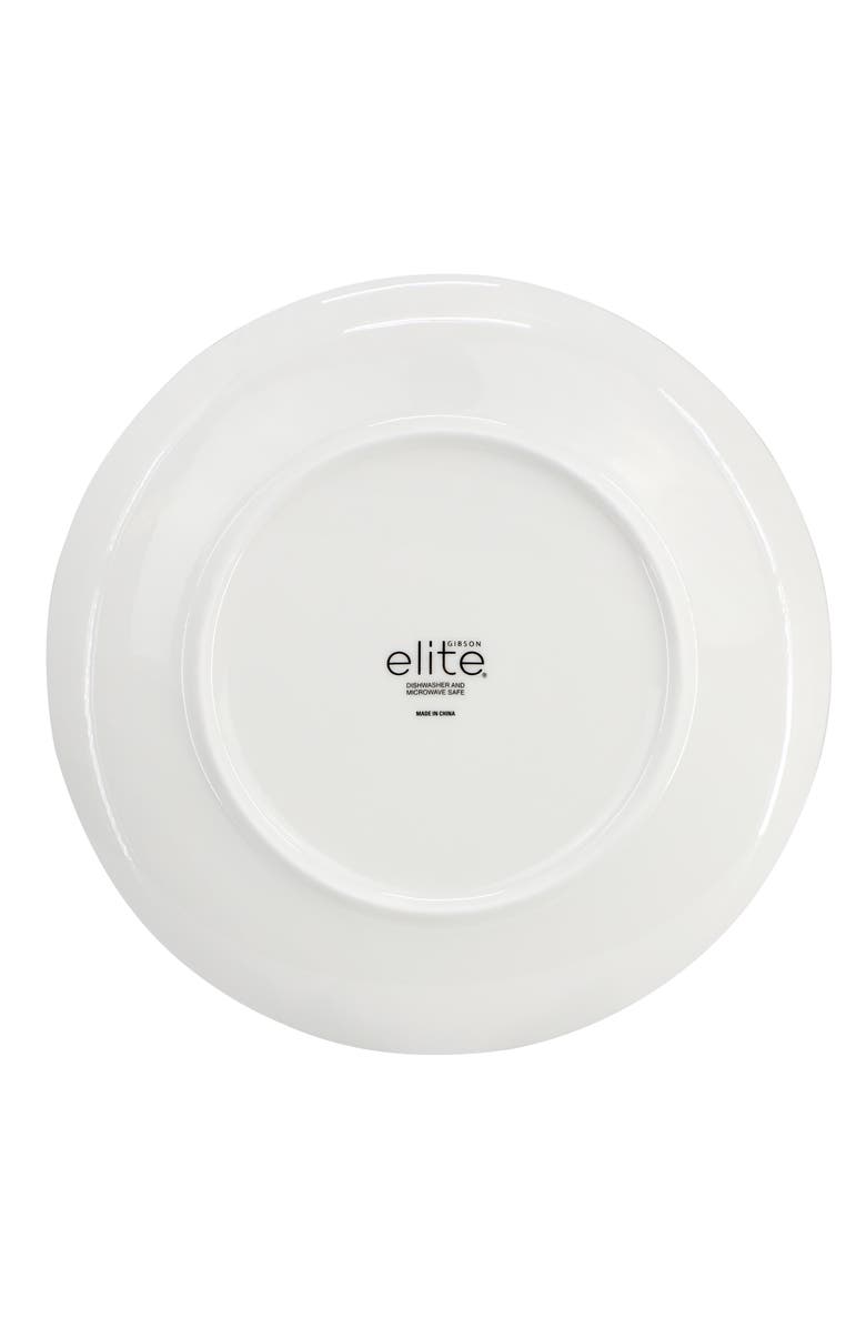 Gibson Elite White Peninsula 8 Piece 10.75 Inch Bone China Dinner Plate Set, Alternate, color, White