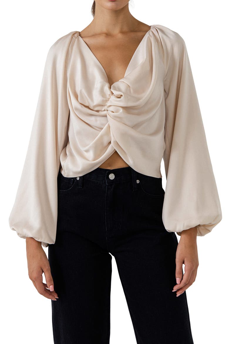 Twist Front Top, Alternate, color, CREAM