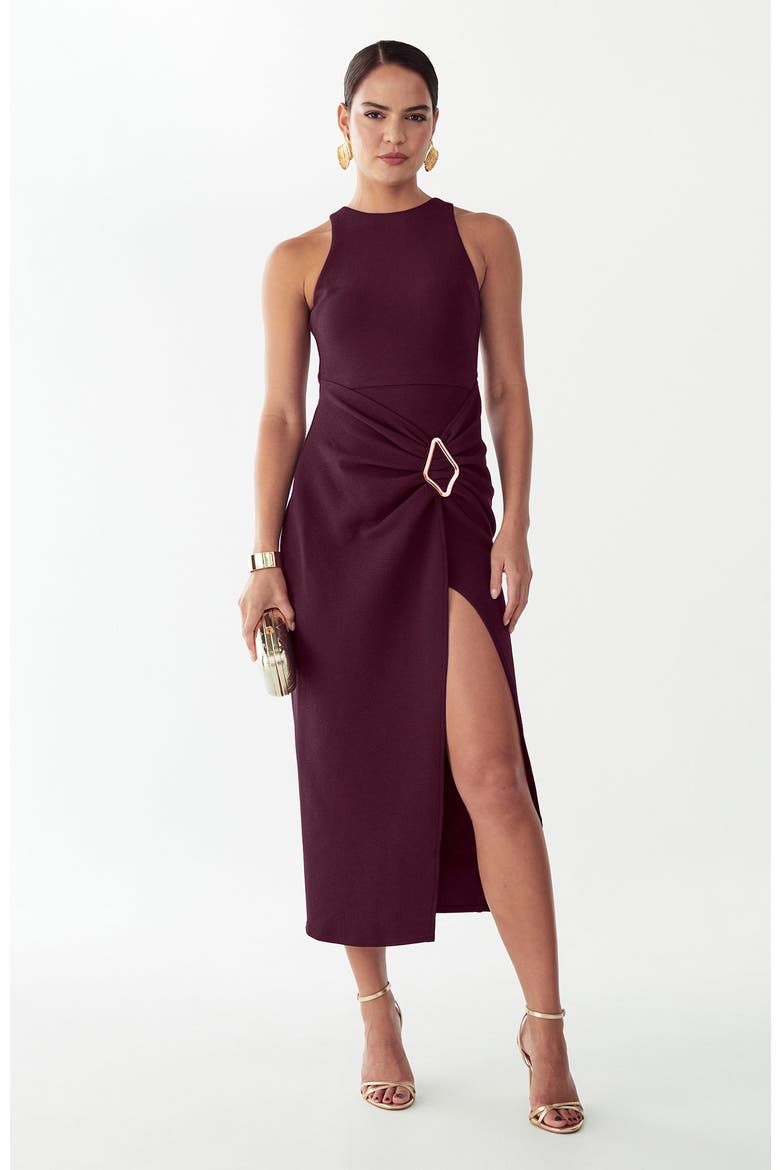 Soraye Midi Dress, Alternate, color, Wine