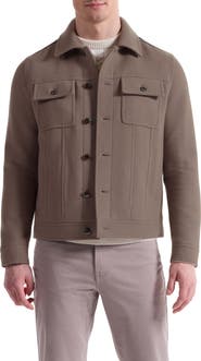 Bugatchi Hybrid Melton & Wool Trucker Jacket