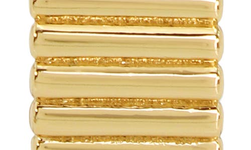 Allsaints Ribbed Hoop Earrings In Gold