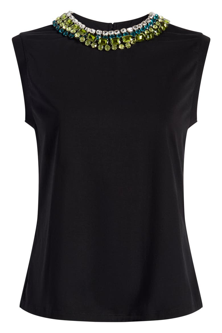 Crystal Detail Cotton Tank, Alternate, color, BLACK/ MULTI