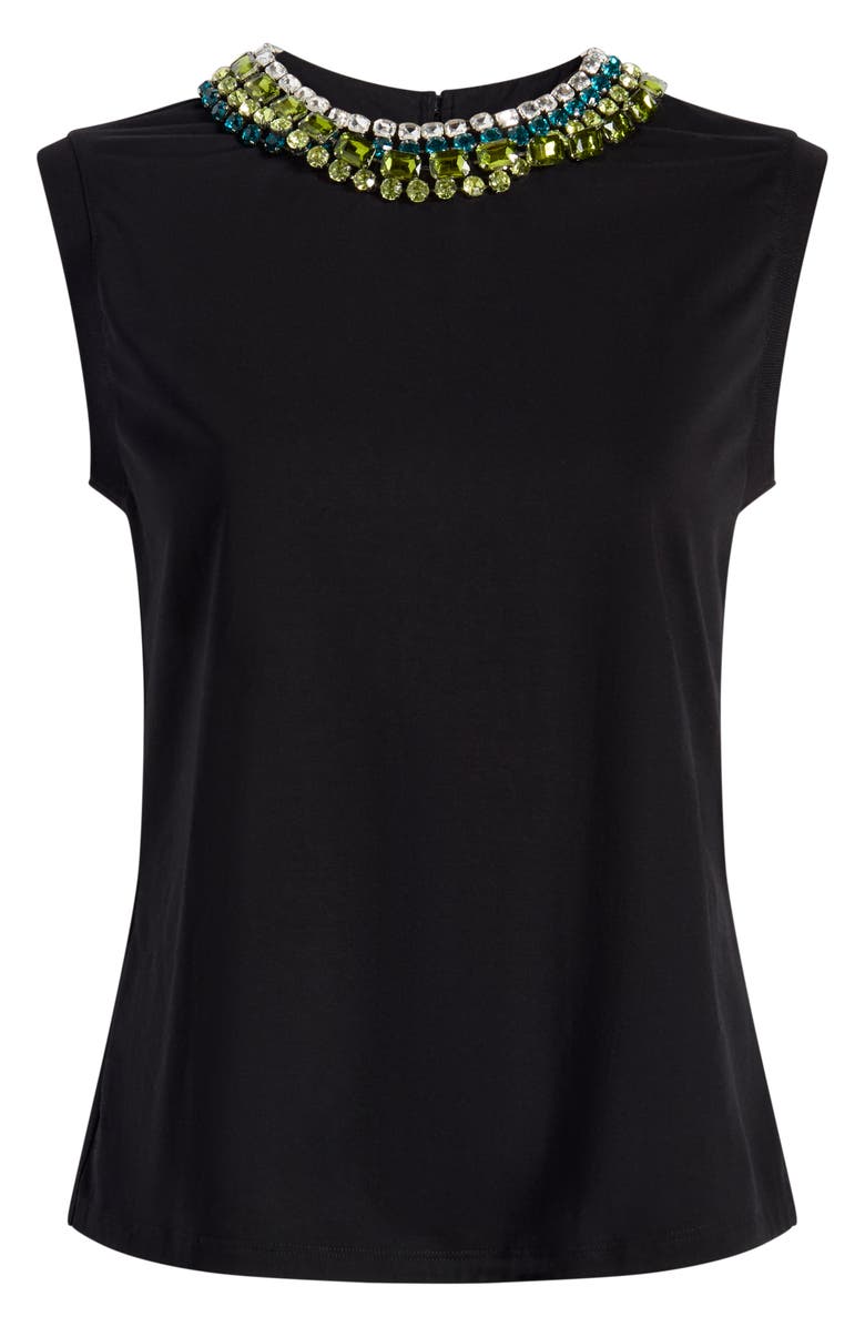 Cinq à Sept Crystal Detail Cotton Tank, Alternate, color, 