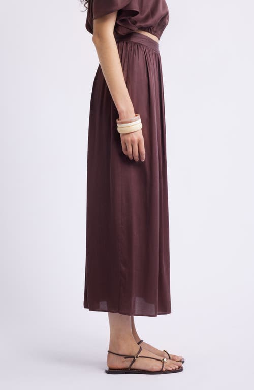 Nordstrom Gathered Midi Skirt In Brown