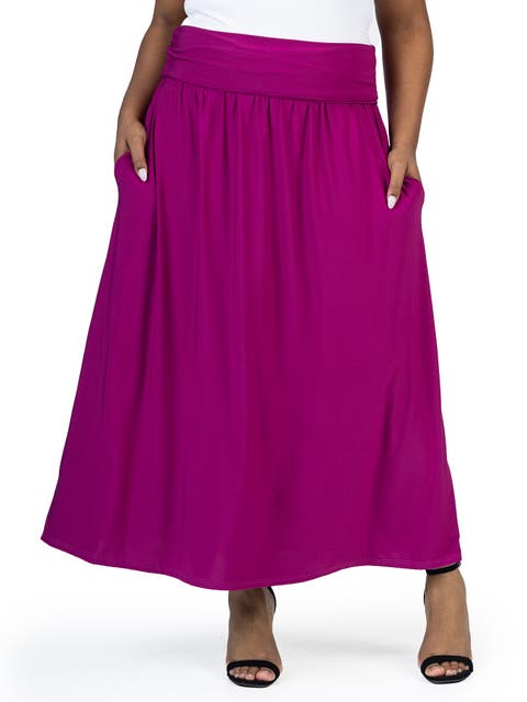 Foldover Maxi Skirt With Pockets