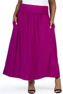 24seven Comfort Apparel Foldover Maxi Skirt With Pockets