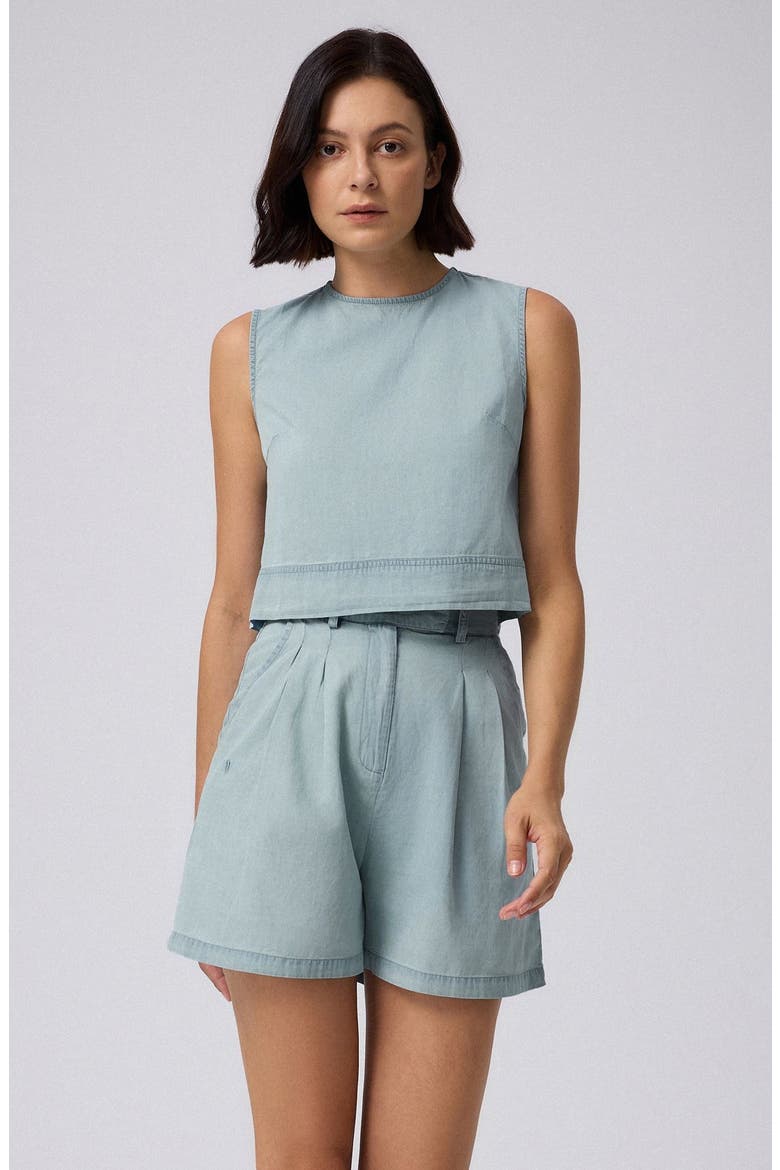 Lyricist Pleated Shorts, Main, color, Chambray Blue