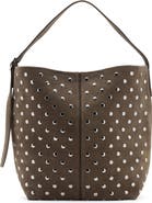 MANGO Studded Suede Bucket Bag