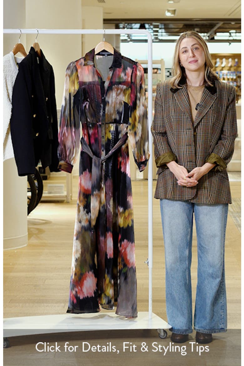 Abstract Floral Long Sleeve Organza Gown video