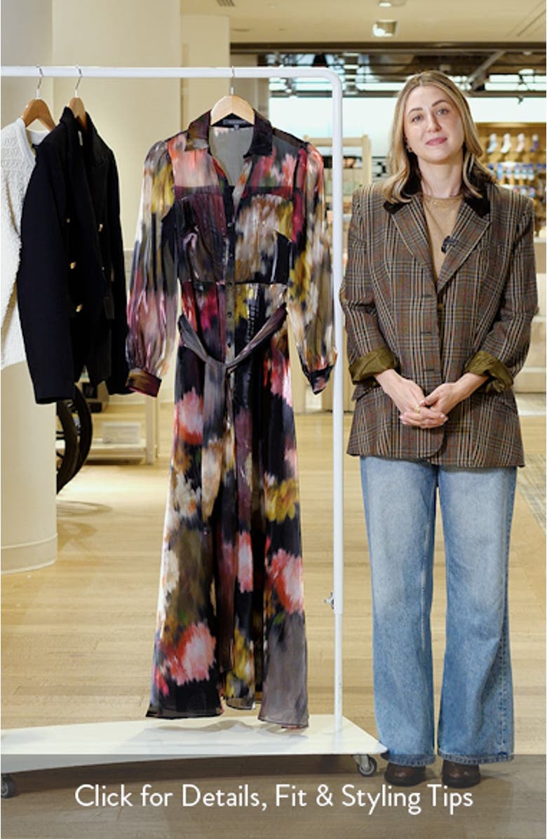 Abstract Floral Long Sleeve Organza Gown, sales video thumbnail