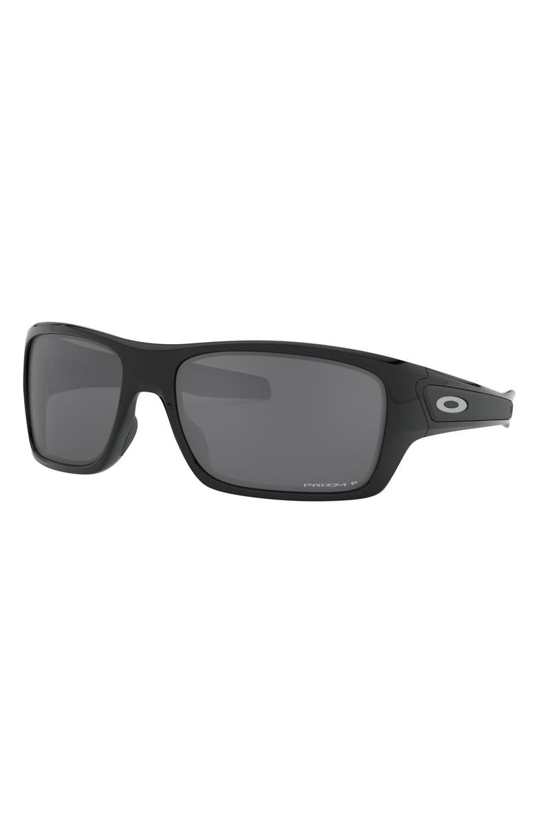 Oakley Turbine 65mm Polarized Sunglasses, Alternate, color, Black