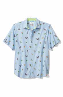Tommy Bahama Nova Wave Beach Cruiser Short Sleeve Stretch Cotton Button-Up Shirt