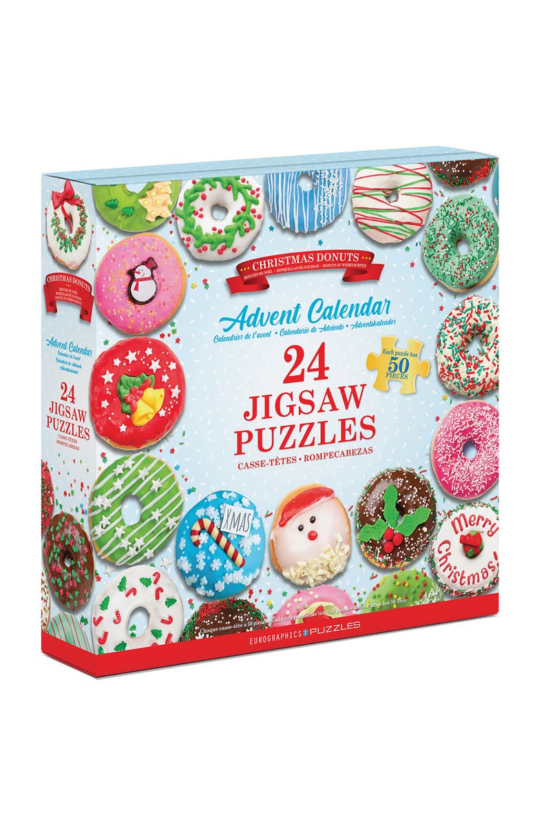 Eurographics Puzzle Advent Calendar Christmas Donuts, Main, color, Multicolored
