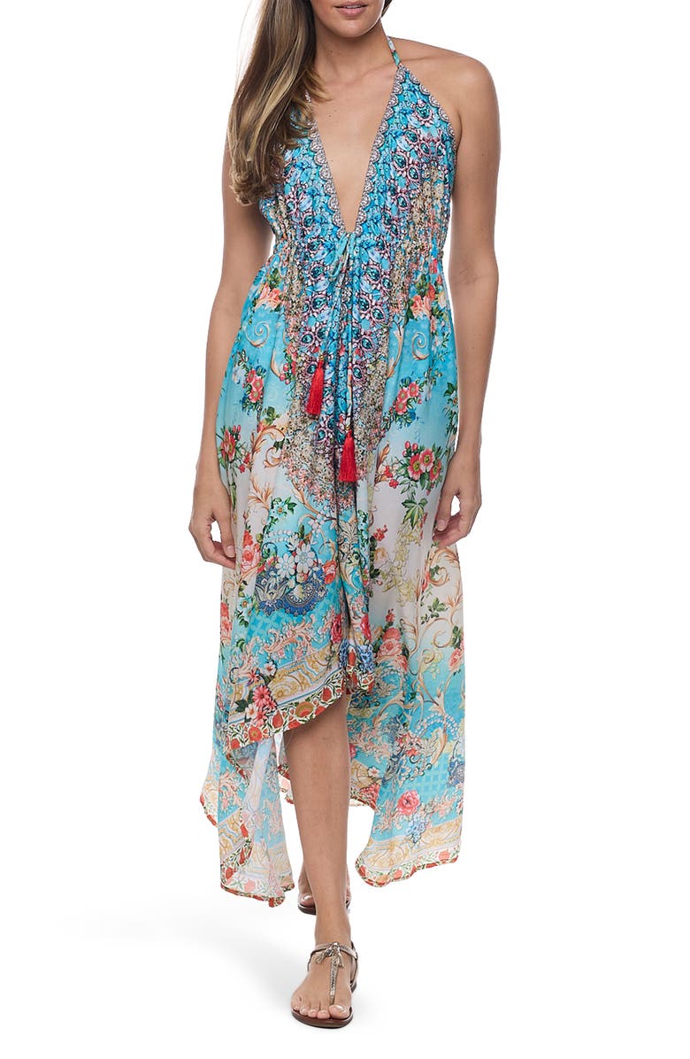 RANEES Halter Maxi Dress, Main, color, Blue