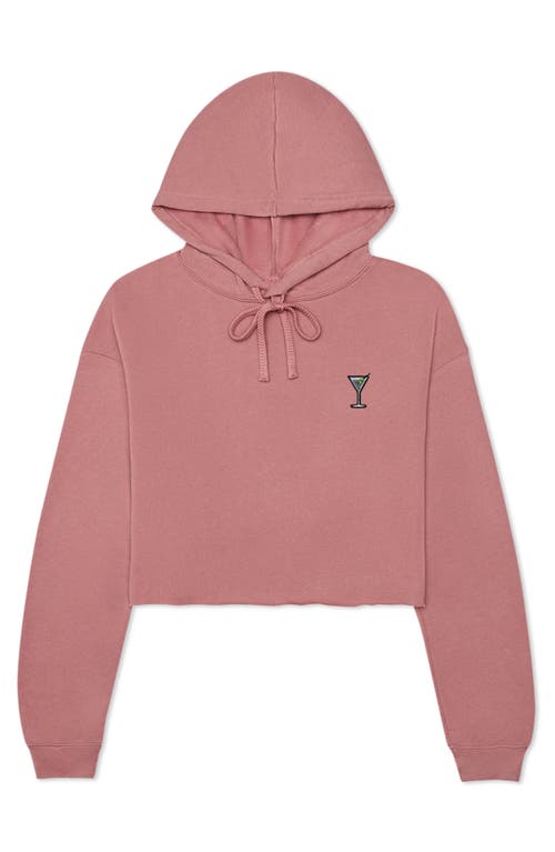 Dalix Martini Cropped Hoodie In Mauve