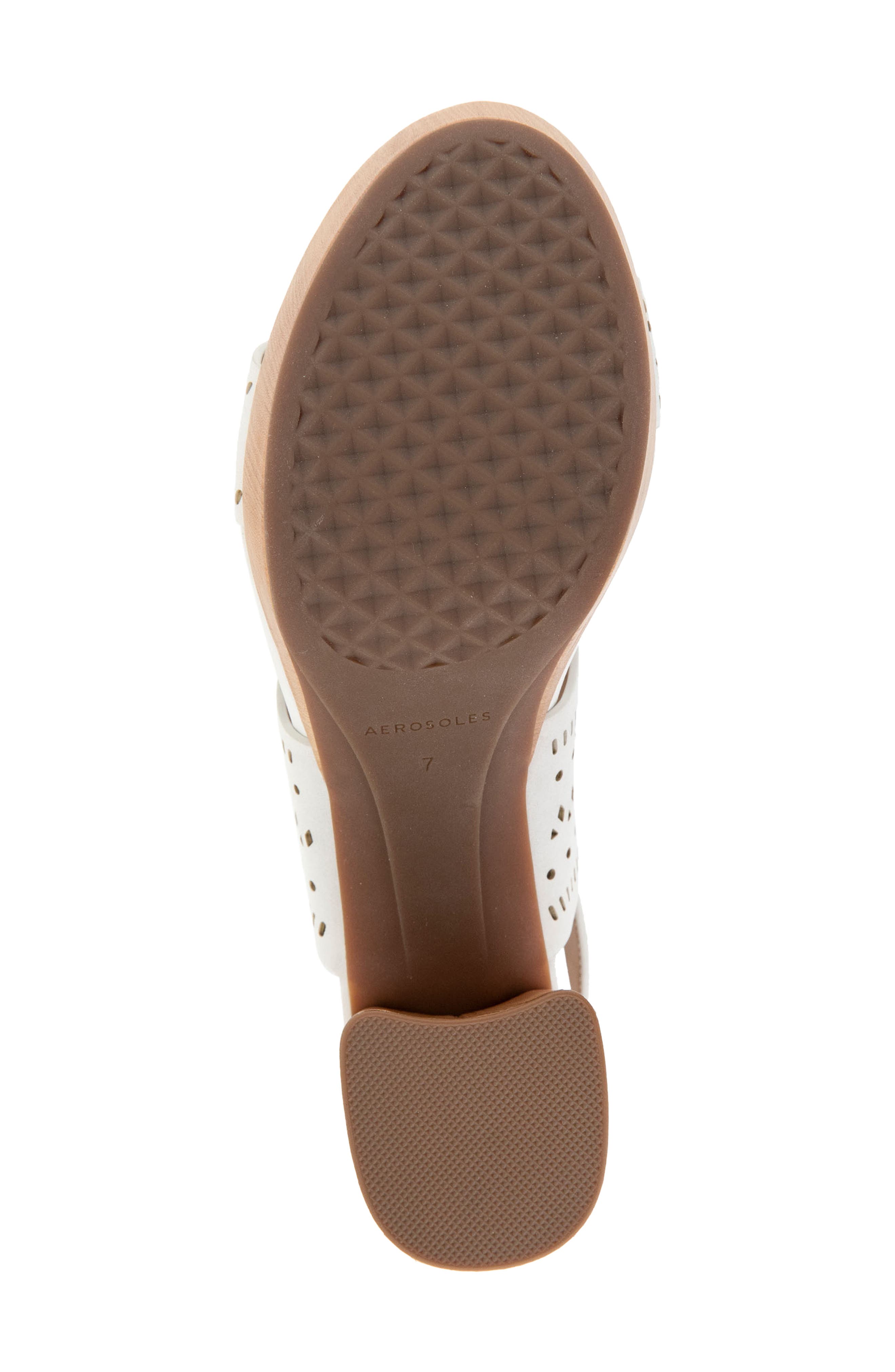 Aerosoles Camera Perforated Slingback Platform Sandal, Alternate, color, White Perforated Faux Leather