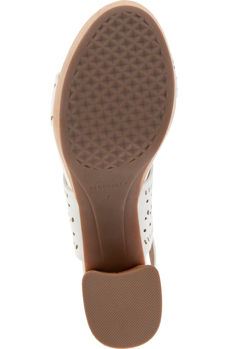 Aerosoles Camera Perforated Slingback Platform Sandal, Alternate, color, White Perforated Faux Leather