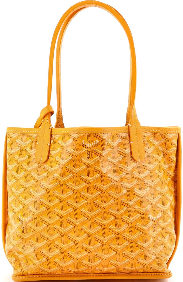 Pre-Owned Goyard Anjou Reversible Tote Coated Canvas Mini, Alternate, color, Yellow