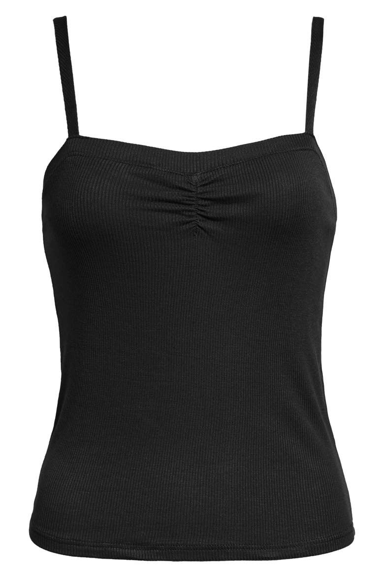 Cinched Front Crop Tank, Main, color, BLACK