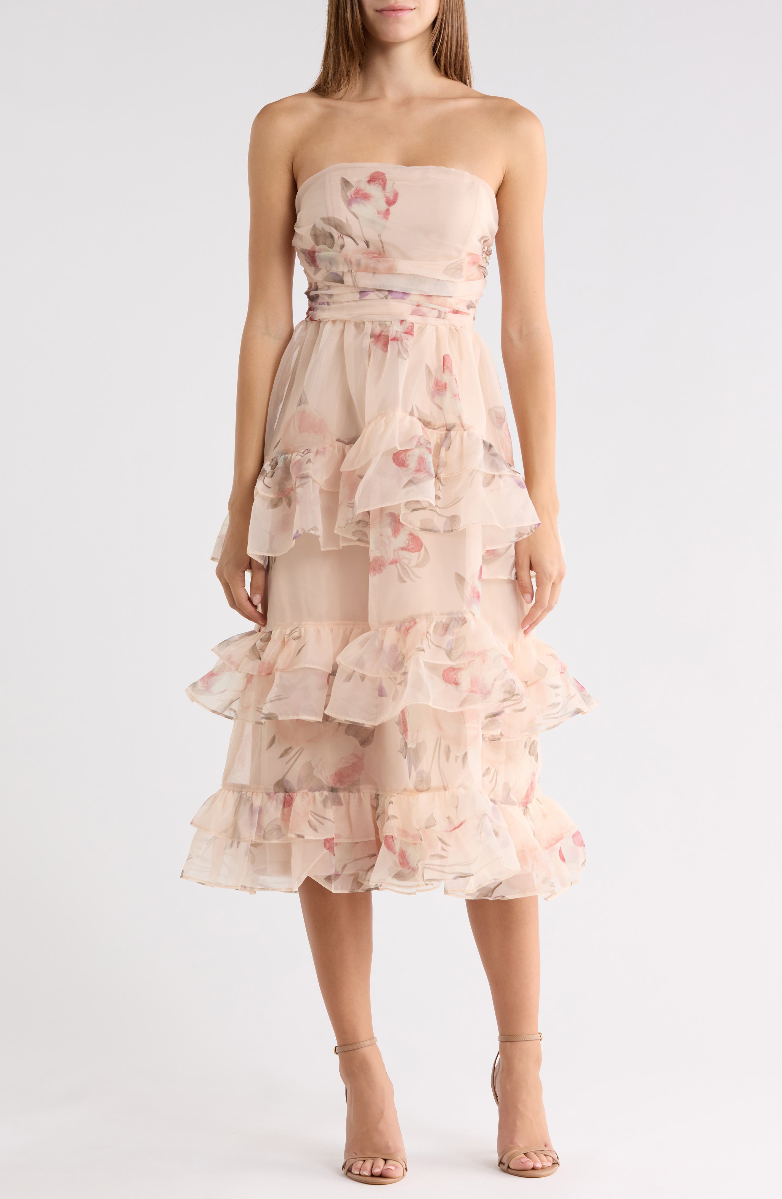 Marigold Strapless Tiered Dress