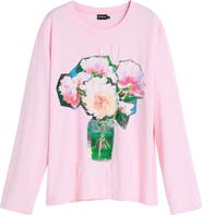 Desigual Floral Long Sleeve Cotton Graphic T-Shirt
