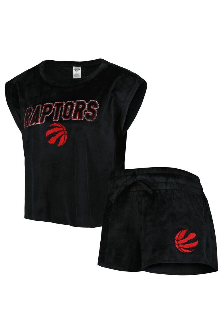 Women's Concepts Sport Black Toronto Raptors Intermission T-Shirt & Shorts Sleep Set, Main, color, Black