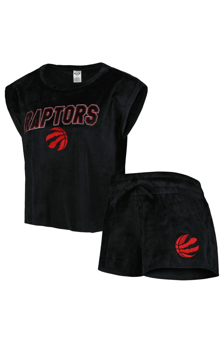 CONCEPTS SPORT Women's Concepts Sport Black Toronto Raptors Intermission T-Shirt & Shorts Sleep Set, Main, color, Black