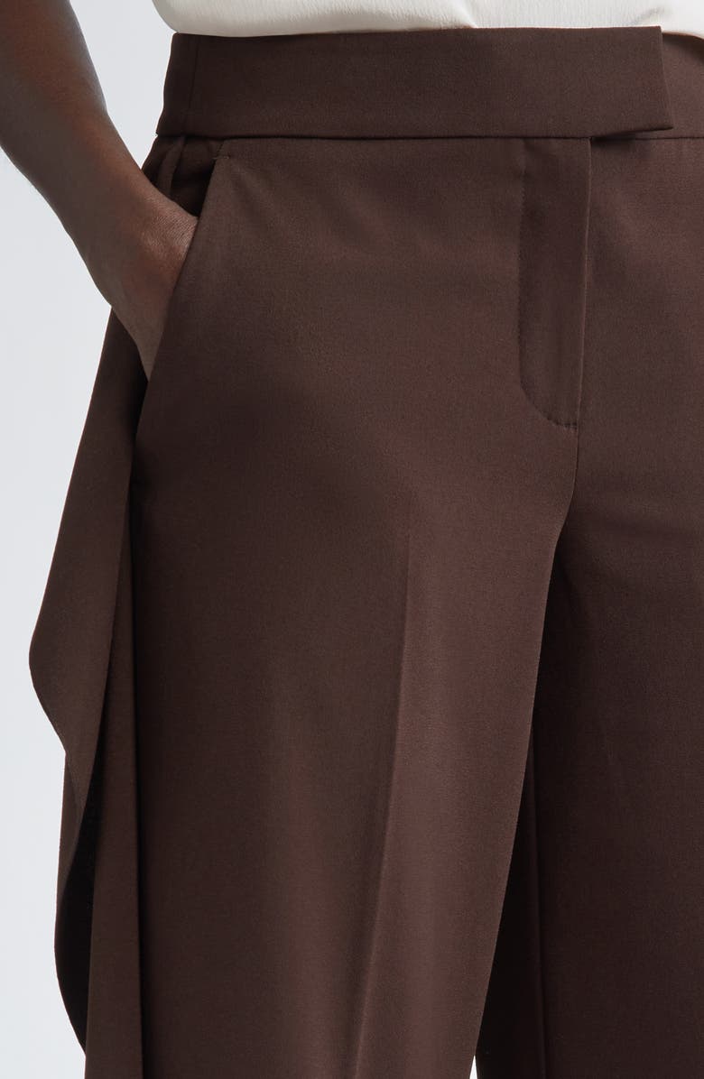 Jason Wu Collection Side Ruffle Straight Leg Crepe Pants, Alternate, color,