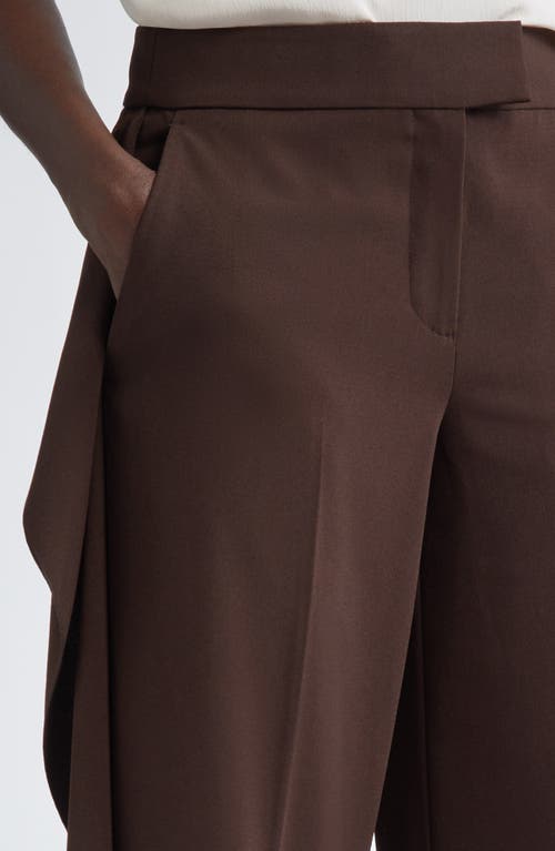 JASON WU COLLECTION JASON WU COLLECTION SIDE RUFFLE STRAIGHT LEG CREPE PANTS 