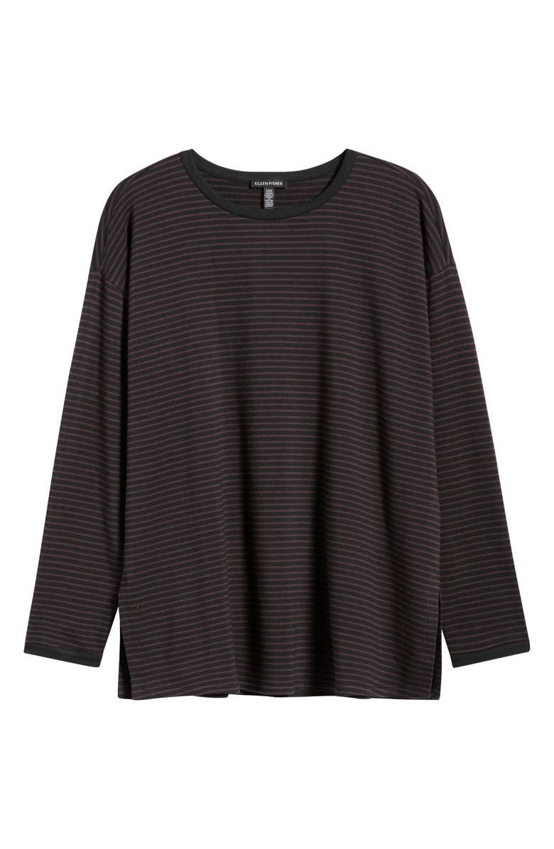 Eileen Fisher Stripe Long Sleeve Top, Alternate, color, Cassis