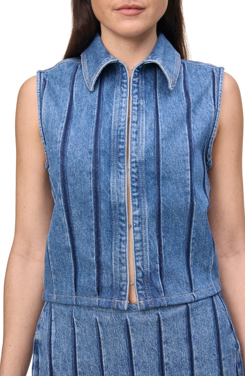WARP+WEFT Mrs. Stripe Denim Vest, Main, color, 