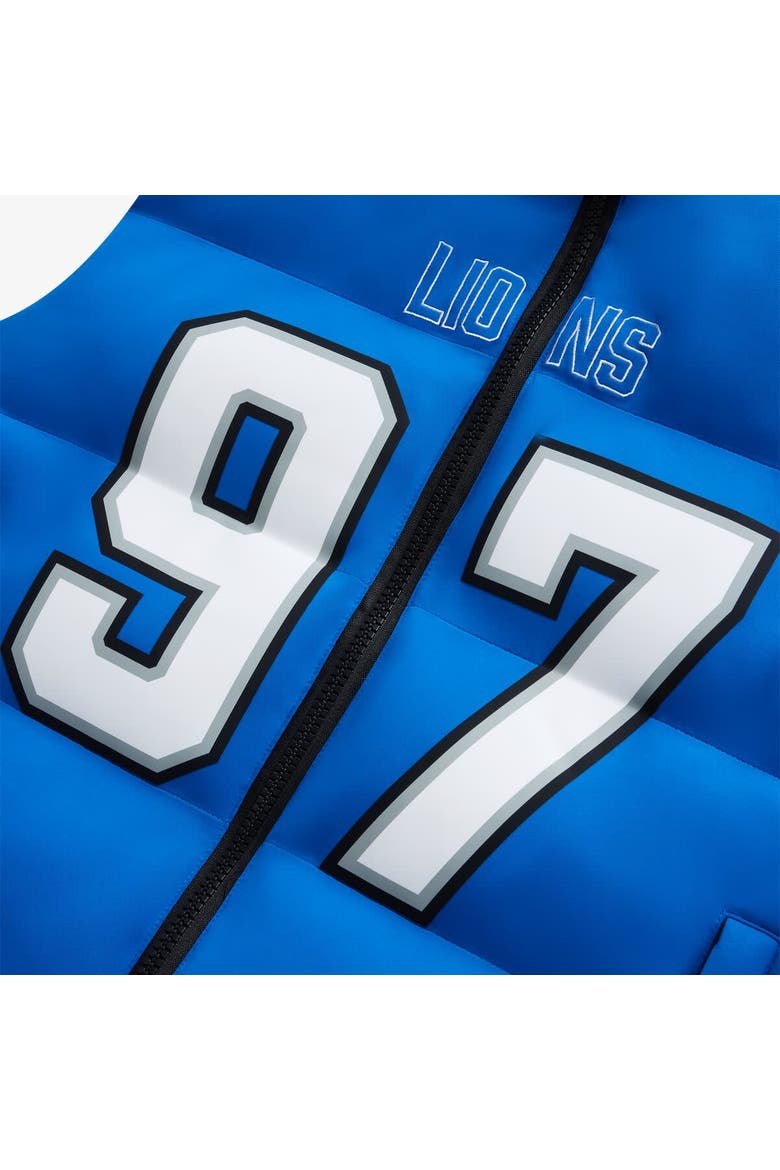 Unisex Aidan Hutchinson Blue Detroit Lions Player Puffer Vest, Alternate, color, Blue