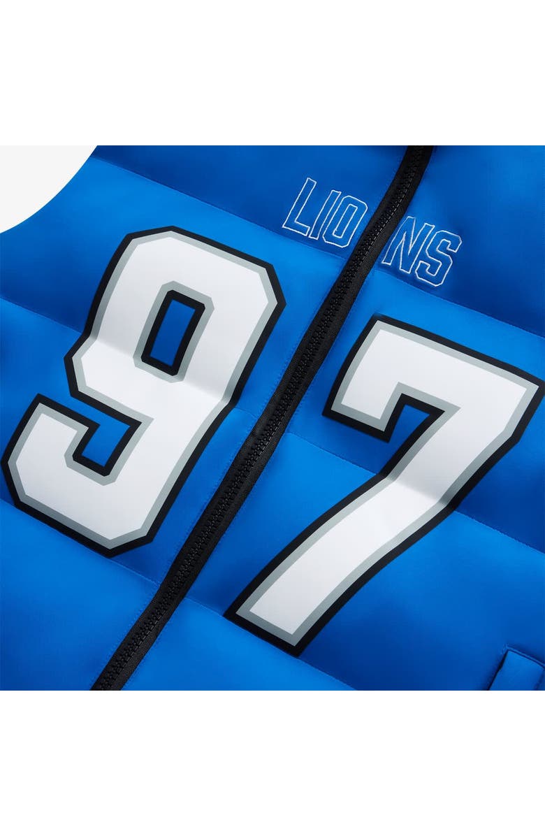 Off Season Unisex Aidan Hutchinson Blue Detroit Lions Player Puffer Vest, Alternate, color, Blue