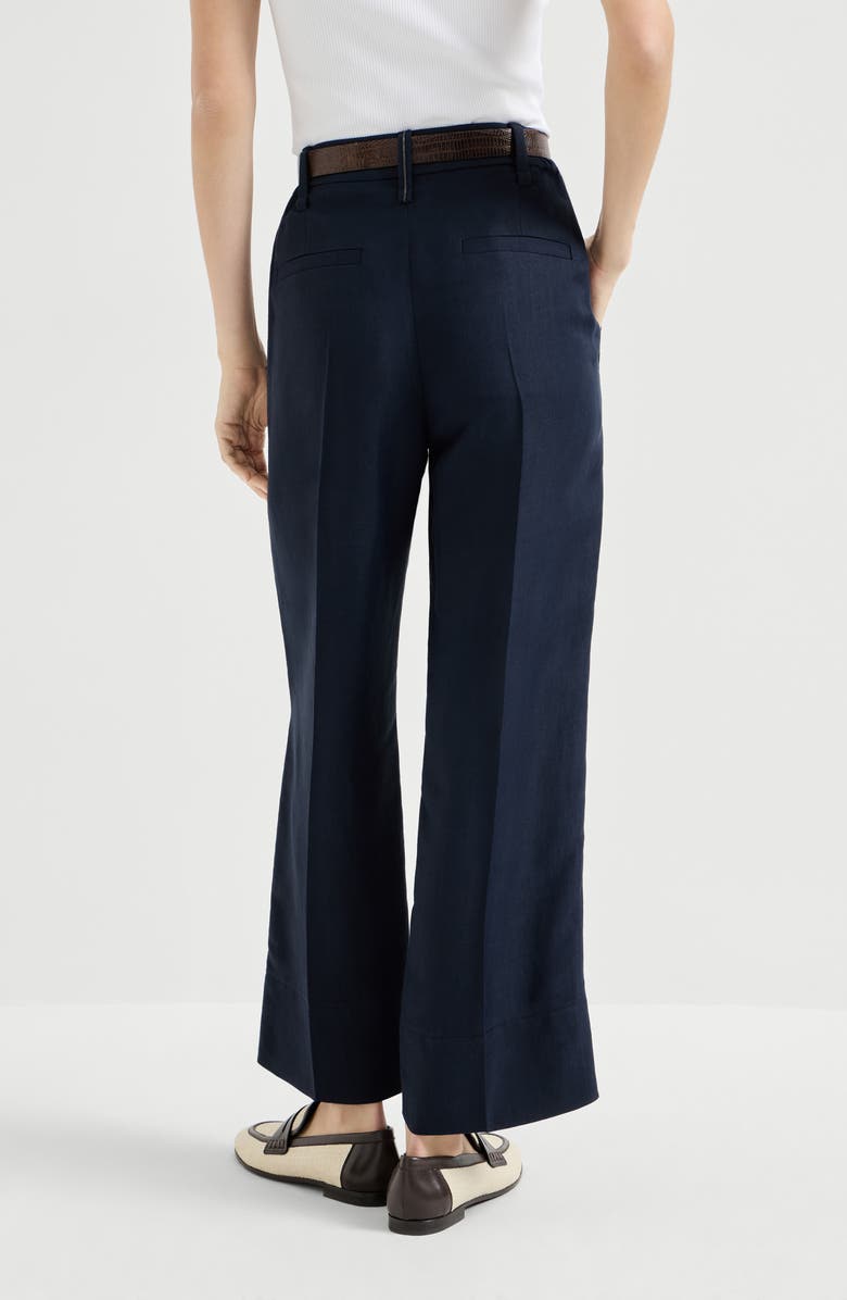 Brunello Cucinelli Square cigarette trousers, Alternate, color, Blue