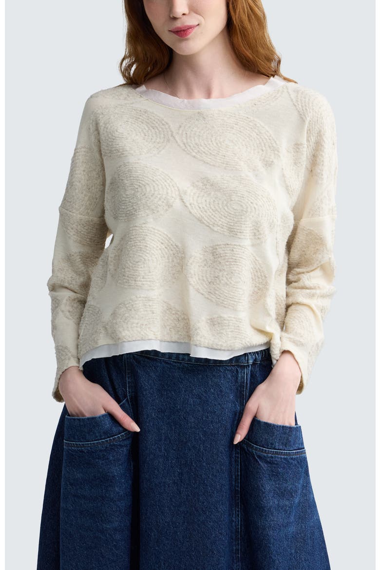 Riley Textured Hemp & Cotton Jacquard Blouse, Main, color, Nature