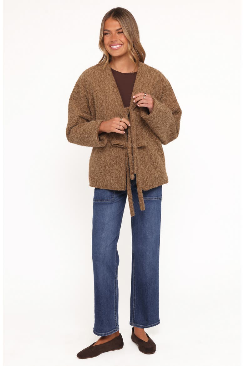 Kimmy Bow Oversize Cardigan, Alternate, color, MOSS