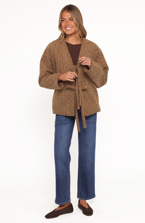 Petal And Pup Petal & Pup Kimmy Bow Oversize Cardigan In Animal Print