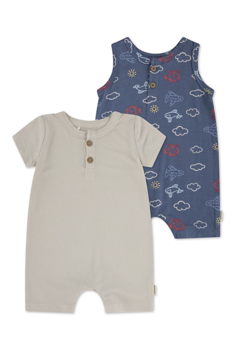 2-Pack Assorted Rompers, Main, color, HUGGIES FRENCH OAK