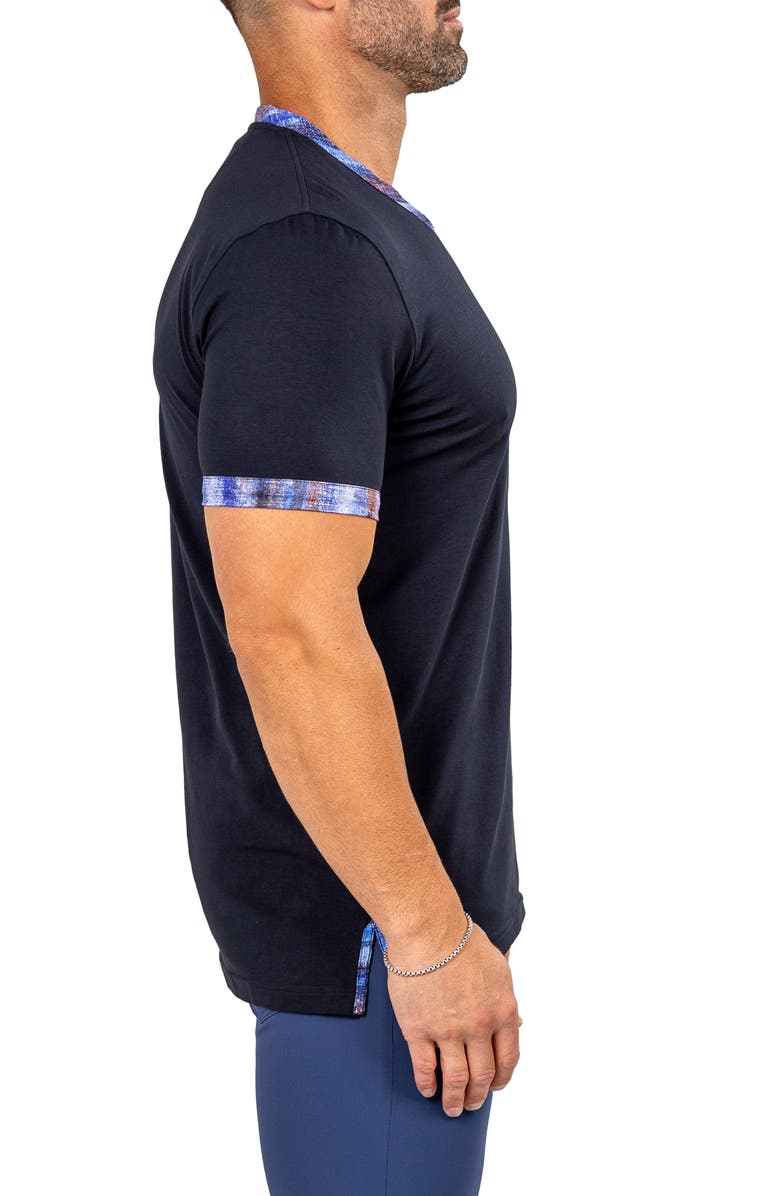 Maceoo Edison Marthyr0003 Blue Cotton V-Neck T-Shirt, Alternate, color, 