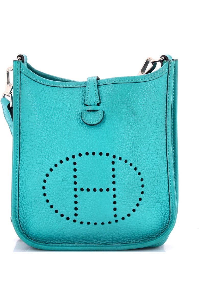 Pre-Owned Hermes Evelyne Bag Gen III Clemence TPM, Main, color, Turquoise