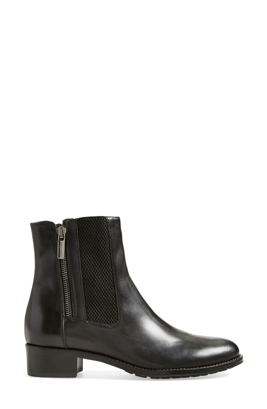 'Odelia' Weatherproof Chelsea Boot, Alternate, color, BLACK LEATHER