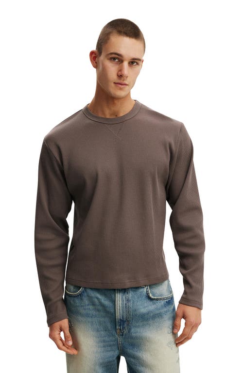 Cotton On Cropped Fit Textured Long Sleeve In Brown
