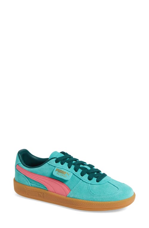 Puma Palermo Retro Colours Leather Sneakers Women In Aquatic-dark Myrtle