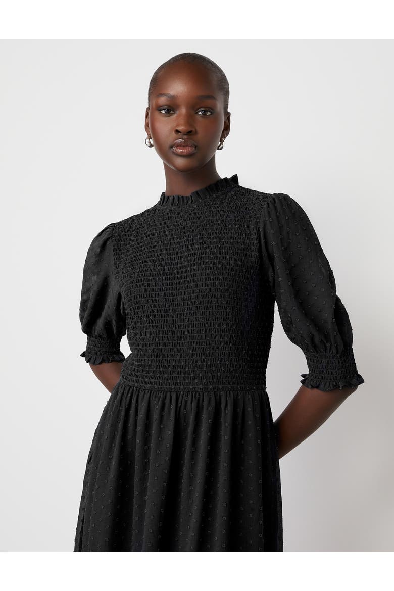 Amelia 3/4 Sleeve Chiffon Midi Dress, Alternate, color, Black