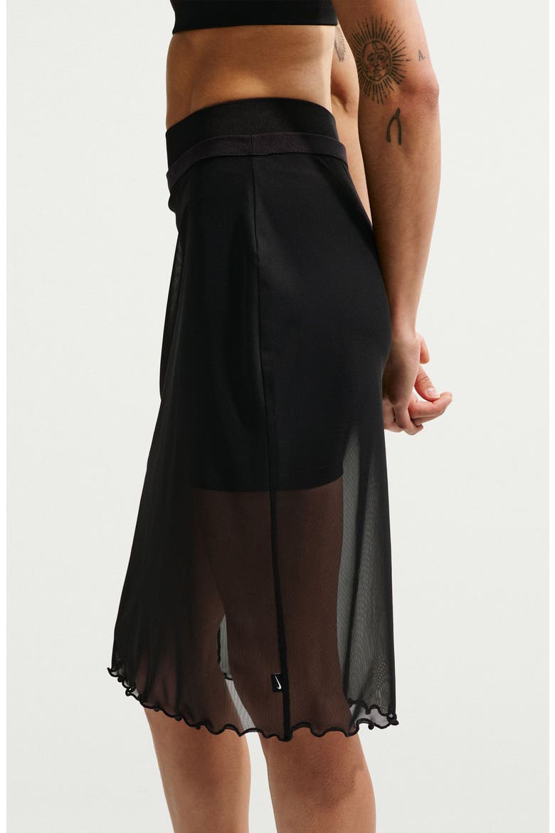 Sportswear Slim Fit Sheer Skirt, Alternate, color, BLACK/ SAIL