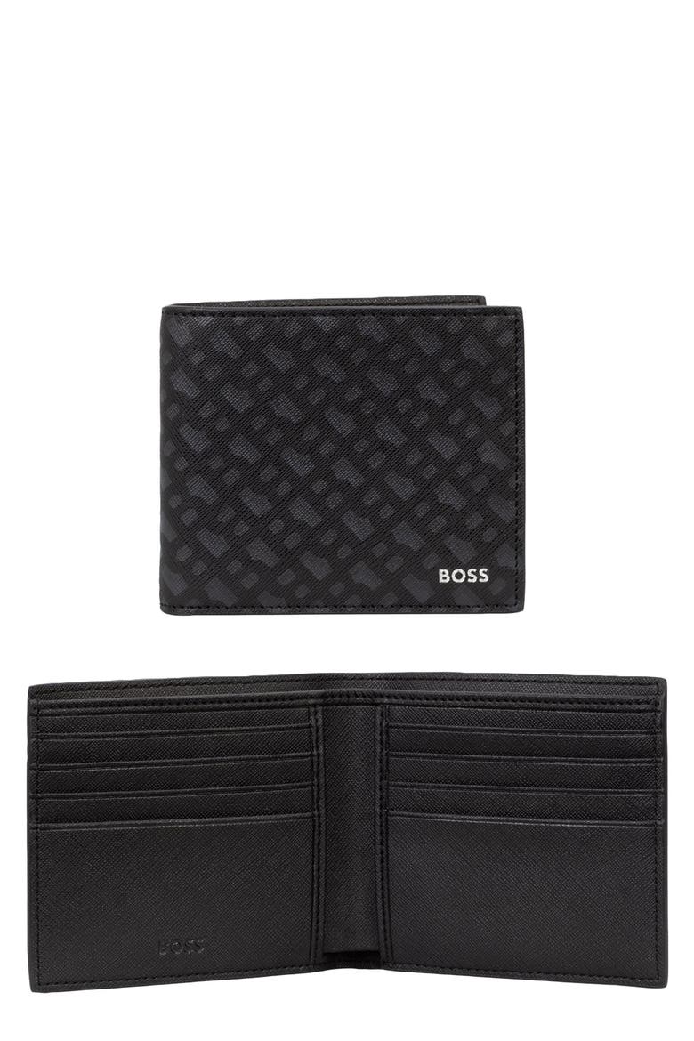 Zair Bonded Leather Bifold Wallet, Main, color, BLACK