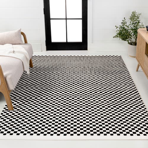 Jonathan Y Finn High-low Modern Minimalist Checkered Monotone Area Rug