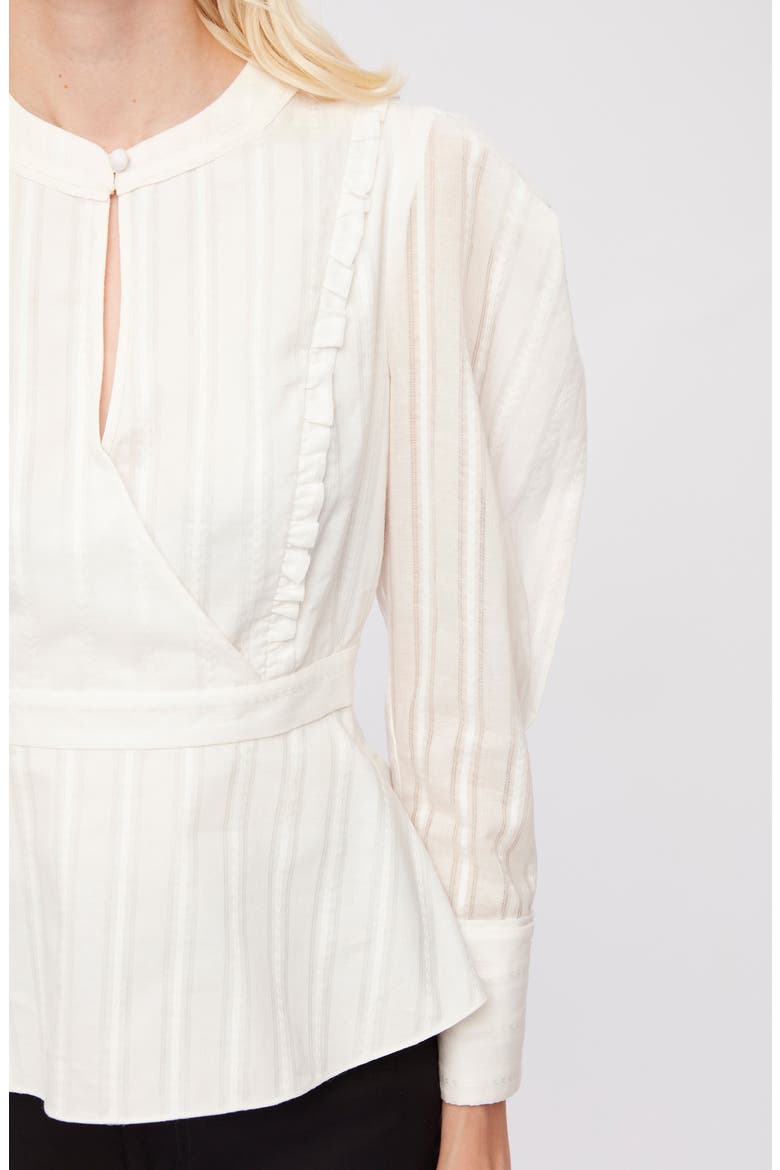 DVF Erin Puff Sleeve Cotton Blouse, Alternate, color, WHITE