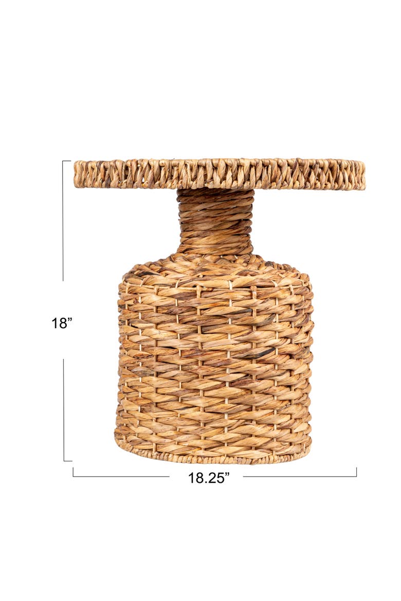 Hand-Woven Water Hyacinth Table, Natural, Alternate, color, Natural