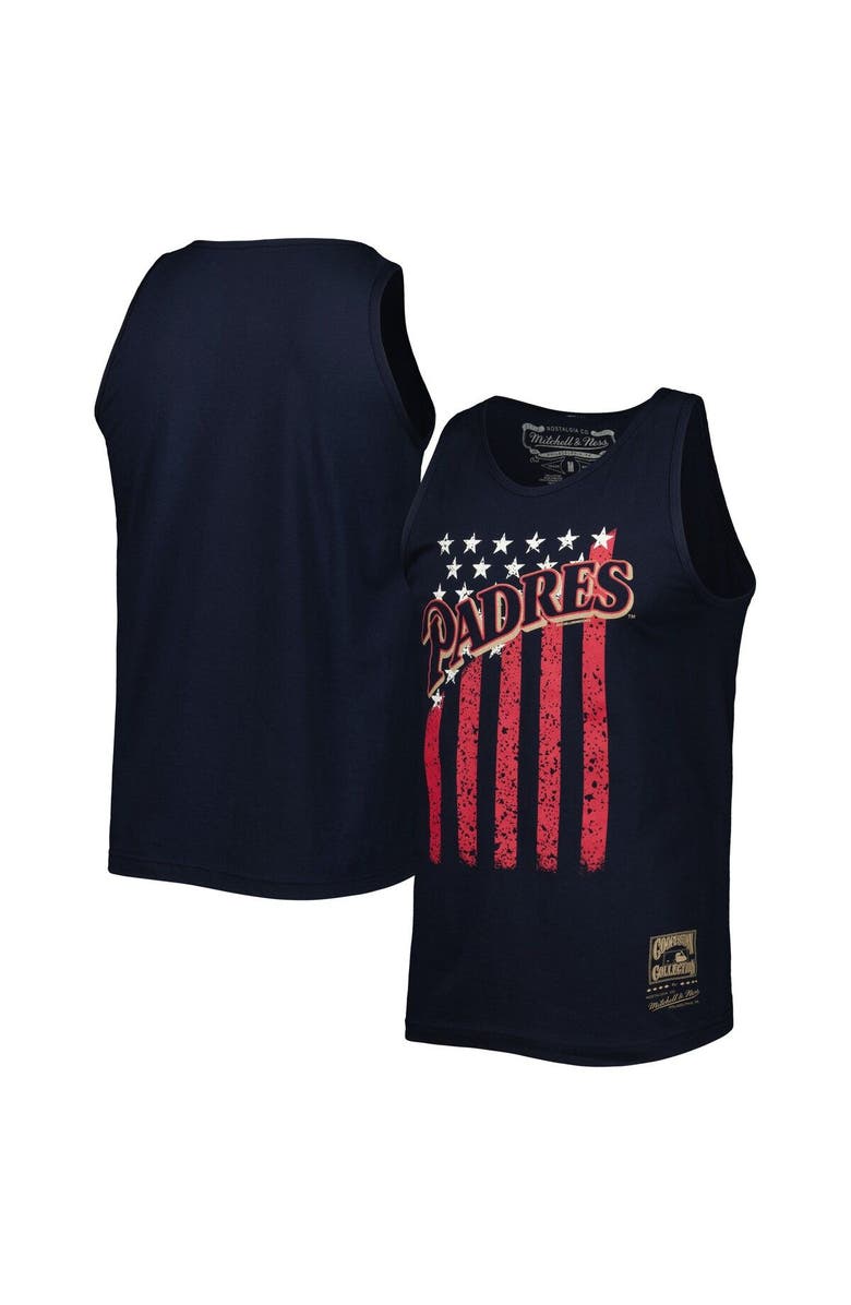 Mitchell & Ness Men's Mitchell & Ness Navy San Diego Padres Cooperstown Collection Stars and Stripes Tank Top, Main, color, Navy